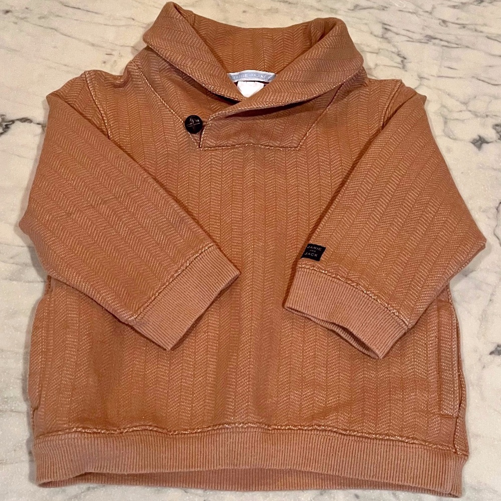 Janie and Jack Shawl Collar Herringbone Pullover